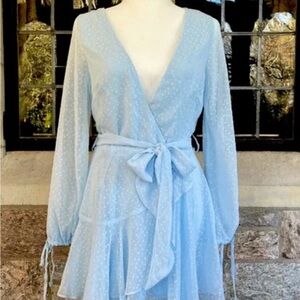 Light Blue Wrap Dress